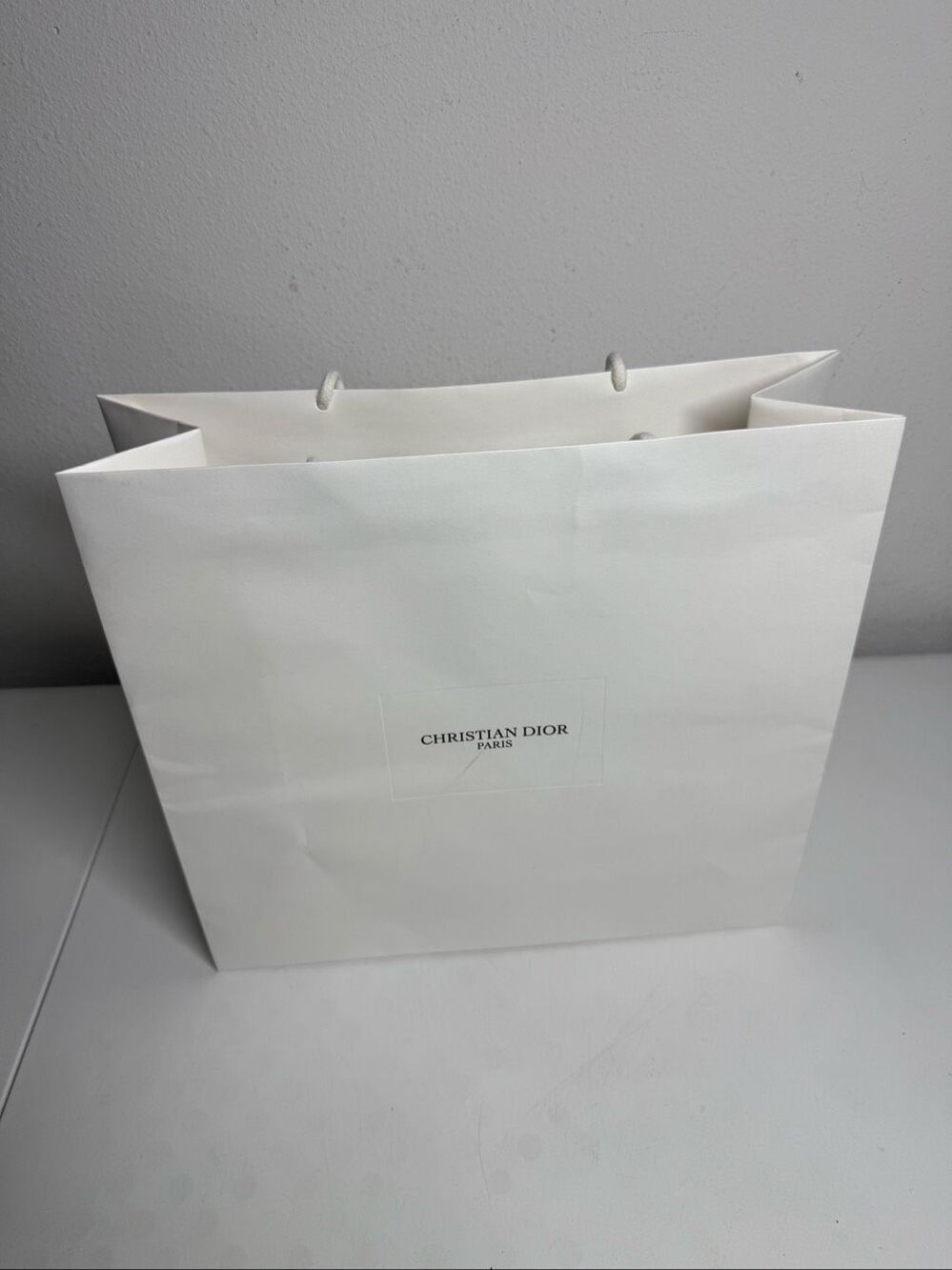 Christian Dior Paris White Shopping Bag Luxury Designer Gift Bag 14″ X 15″ - Picture 4 of 6